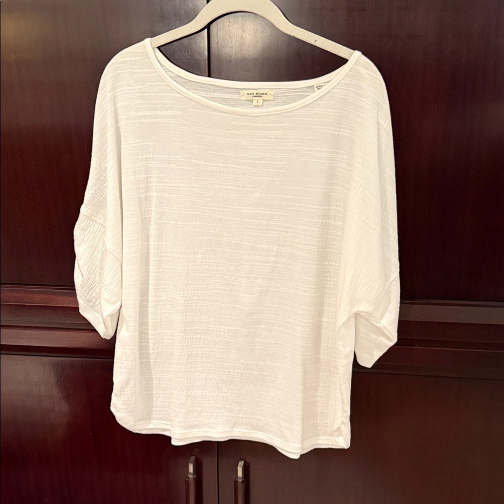 Max Studio White Long Sleeve Top